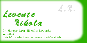 levente nikola business card